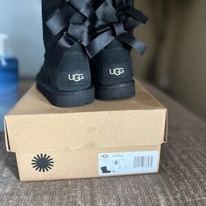 UGG Kids Black Ribbon Boots